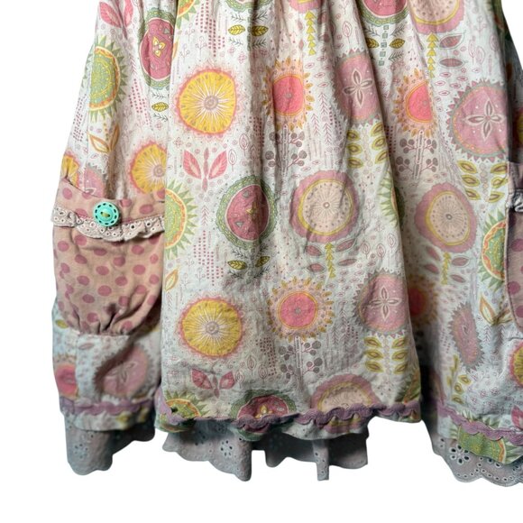 Matilda Jane Girls Floral Sundress Smocked Pockets Cotton Blend Pink Size 6 - Picture 2 of 6